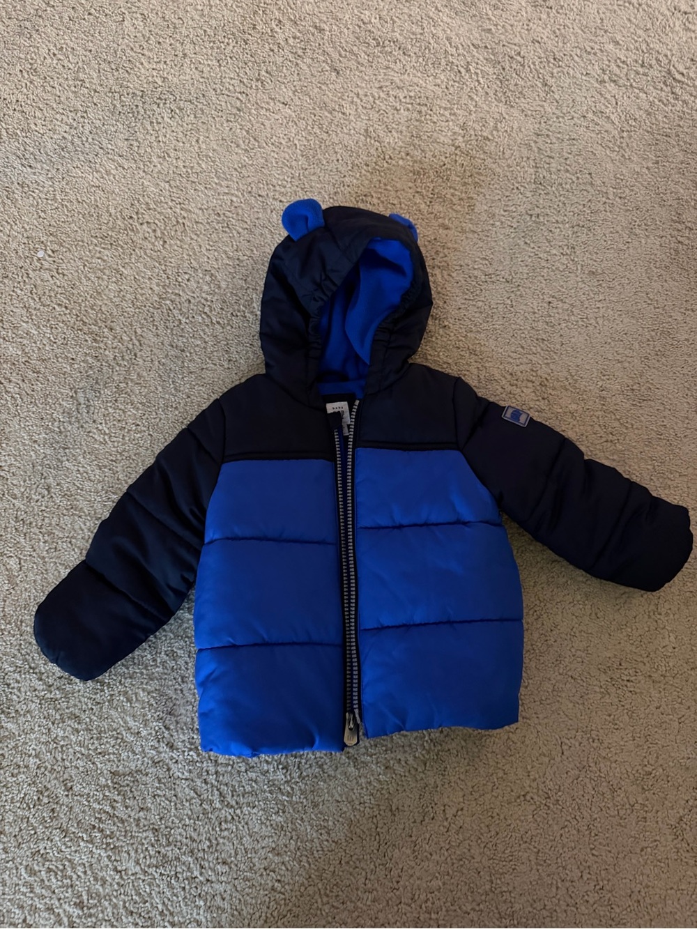 GAP Blue & Navy Toddler Puffer Jacket with Hood
